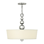 Люстра подвесная с белым тканевым цилиндрическим абажуром и декоративными шарами Hinkley варинант исполнения - 2 | Loft Concept в Кирове