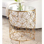 Приставной стол золотой с зеркальной столешницей Golden Symphony варинант исполнения - 2 | Loft Concept в Кирове