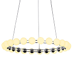 Люстра светодиодная кольцевая с круглыми плафонами белого цвета PEARLS Suspension 48 варинант исполнения - 1 | Loft Concept в Кирове