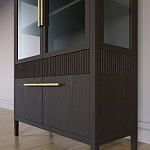 Витрина Primo со стеклянными фасадами и буфетом шпон Темный орех варинант исполнения - 7 | Loft Concept в Кирове