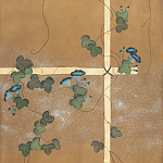 Обои ручная роспись Morning Glory Original colourway on gold metallic silk варинант исполнения - 1 | Loft Concept в Кирове