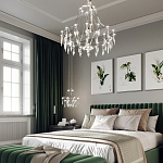 Люстра подвесная из металла с хрустальными подвесками прозрачного цвета Quasar 41 варинант исполнения - 13 | Loft Concept в Кирове