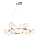 Люстра круглая подвесная с 15-ю прозрачными шарообразными плафонами из стекла Iona chandelier варинант исполнения - 1 | Loft Concept в Кирове