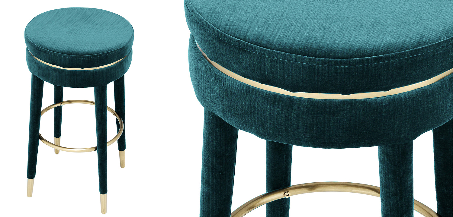 Барный стул Eichholtz Bar Stool Parisian blue Барный стул Eichholtz Bar Stool Parisian blue - Loft-Concept в Кирове