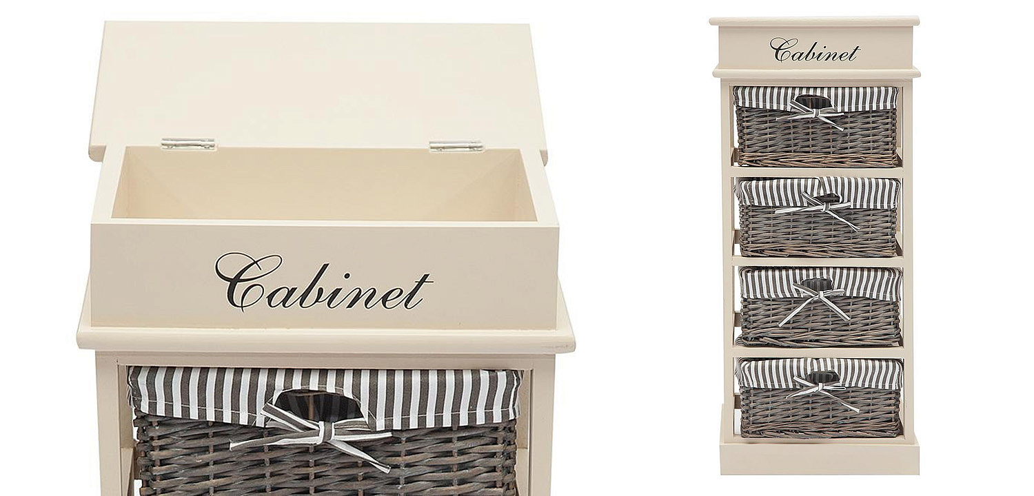 Тумба с 4 корзинами Provence Butter White 4 Boxes - Loft-Concept в Кирове