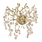 Бра золотого цвета с ветвями и прозрачными хрустальнымих подвесками Droplet Chandelier варинант исполнения - 1 | Loft Concept в Кирове