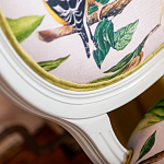 Стул светло-серый из натурального бука с изображением птиц и цветов Blooming Birds варинант исполнения - 4 | Loft Concept в Кирове