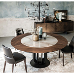 Обеденный стол круглый на чёрном фигурном основании Bosnia dinning table  варинант исполнения - 3 | Loft Concept в Кирове