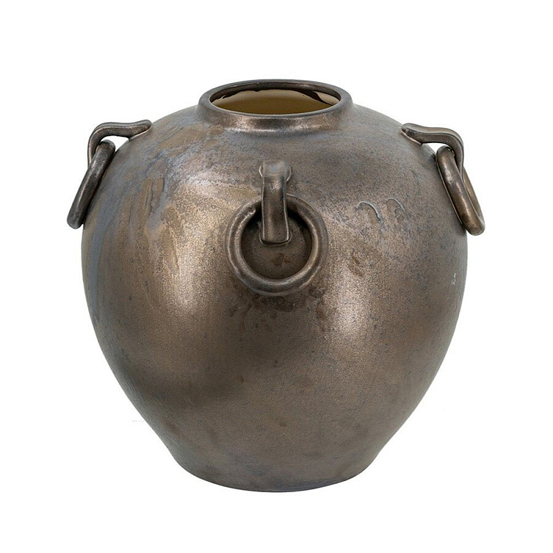 Ваза в виде старинного сосуда с кольцевыми ручками Warm Vessel Темная бронза в Кирове | Loft Concept 