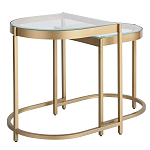 Комплект из 2-х приставных столиков на металлическом основании цвета латунь Ambassador варинант исполнения - 1 | Loft Concept в Кирове