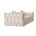 Диван двухместный  бежевый с золотым каркасом Bertrude варинант исполнения - 1 | Loft Concept в Кирове