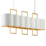 Люстра прямоугольная с белыми цилиндрическими абажурами White Ribbon варинант исполнения - 6 | Loft Concept в Кирове