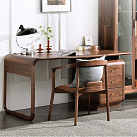 Стол рабочий округлой формы с 3-мя ящиками  Working Moonnut Table варинант исполнения - 8 | Loft Concept в Кирове