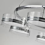 Люстра светодиодная с 8-ю прозрачными плафонами цилиндрической формы из акрила и стекла с пультом для регулировки света Glass Lamp Chromium варинант исполнения - 3 | Loft Concept в Кирове