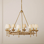 Люстра из кованого железа с отделкой плетеной веревкой и сусальным золотом Parisian Style варинант исполнения - 4 | Loft Concept в Кирове