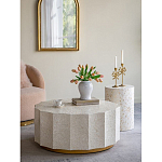 Стол кофейный с отделкой раковинами устриц Coastal Charm варинант исполнения - 4 | Loft Concept в Кирове