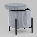 Серо-голубой пуф на черных ножках SANJAY варинант исполнения - 2 | Loft Concept в Кирове