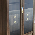 Дизайнерский шкаф витрина Elsa Dreams Walnut с 4-мя ящиками варинант исполнения - 4 | Loft Concept в Кирове