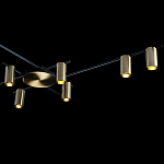 Потолочный светильник с 10-ю цилиндрическими плафонами цвета латунь TRIBES CHANDELIER варинант исполнения - 5 | Loft Concept в Кирове