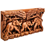 Панно из дерева слоны Panel With Animals варинант исполнения - 2 | Loft Concept в Кирове