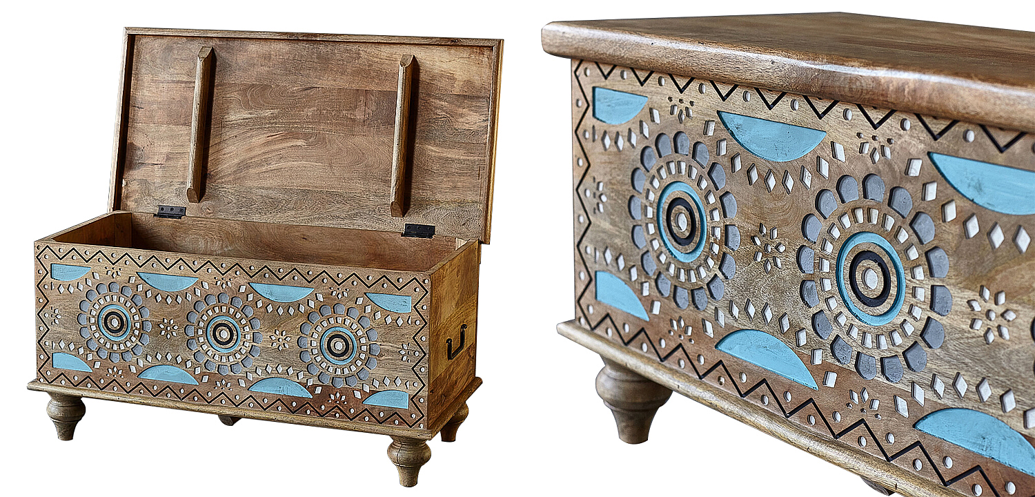 Сундук резной Mitra Carved Wood Chest Сундук резной Mitra Carved Wood Chest - Loft-Concept в Кирове