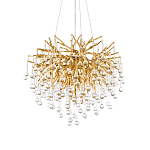 Люстра подвесная с прозрачными стеклянными подвесками в форме капель Диаметр 60 см Droplet Chandelier варинант исполнения - 8 | Loft Concept в Кирове