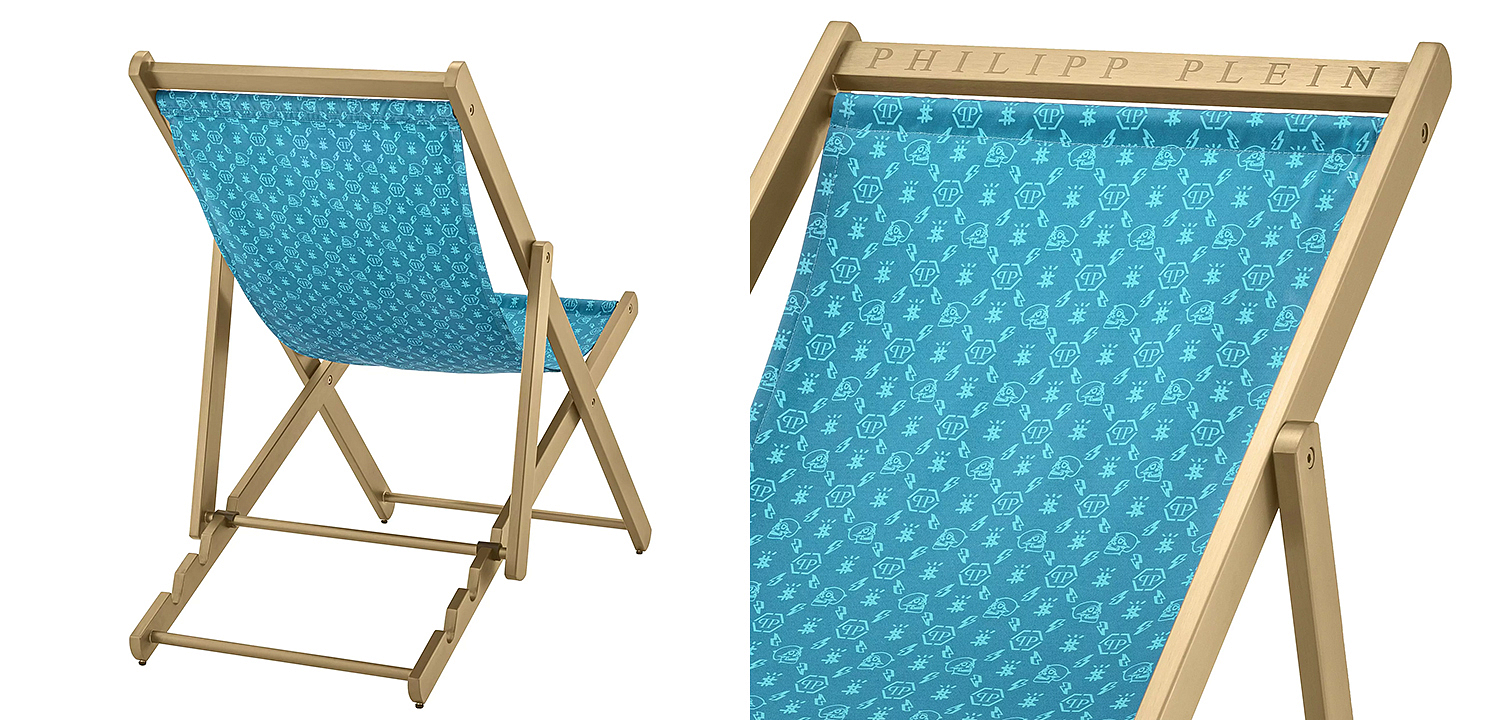 Кресло Philipp Plein Deck Chair Голубое Кресло Philipp Plein Deck Chair Голубое - Loft-Concept в Кирове