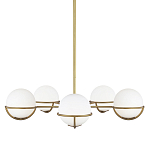 Люстра с 5-ю белыми шарообразными плафонами в сферические каркасах Feiss варинант исполнения - 1 | Loft Concept в Кирове