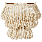 Настенный светильник с подвесками из деревянных бусин молочного цвета Wooden Beads Wall Lamp варинант исполнения - 1 | Loft Concept в Кирове