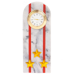 Часы погон МВД подарочные настольные из натурального камня Мрамор Military Clock варинант исполнения - 7 | Loft Concept в Кирове