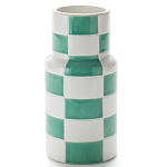 Ваза из фаянса Brighter than the Stars с шахматным принтом бирюзового цвета  варинант исполнения - 1 | Loft Concept в Кирове