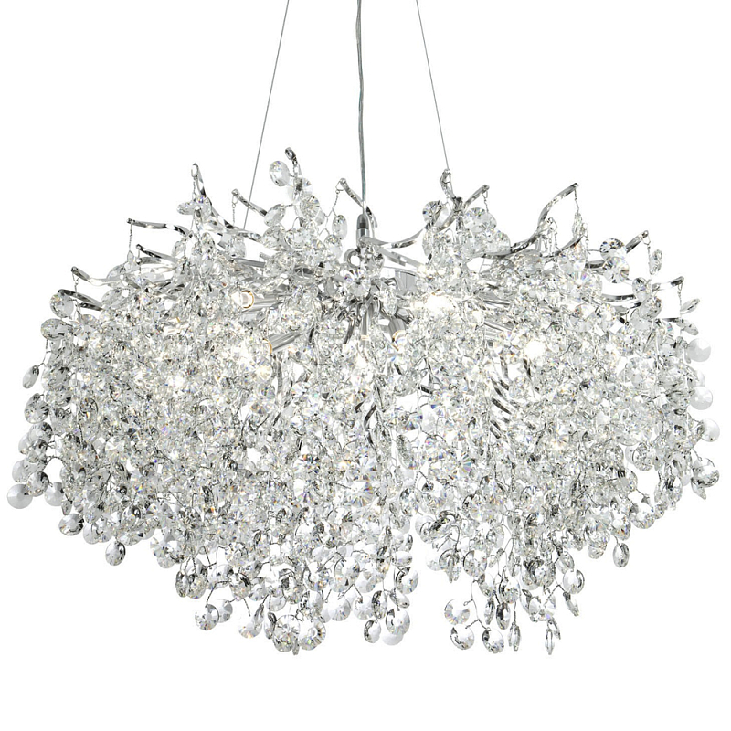 Люстра с хрустальными подвесками на металлических ветках Fairytree Light Silver Chandelier 14 Серебряный Прозрачное Стекло Люстра с хрустальными подвесками на металлических ветках Fairytree Light Silver Chandelier 14 Серебряный Прозрачное Стекло в Кирове | Loft Concept