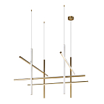 Люстра с 8-ю пересекающимися цилиндрическими плафонами на тонких тросах Trumpet tube варинант исполнения - 2 | Loft Concept в Кирове