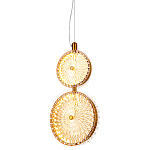  Подвесной светильник с плафонами из рельефного стекла Peony Glass Bronze Two варинант исполнения - 1 | Loft Concept в Кирове