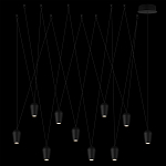 Подвесной светильник черными плафонами на длинных пересекающихся тросах Construction варинант исполнения - 8 | Loft Concept в Кирове