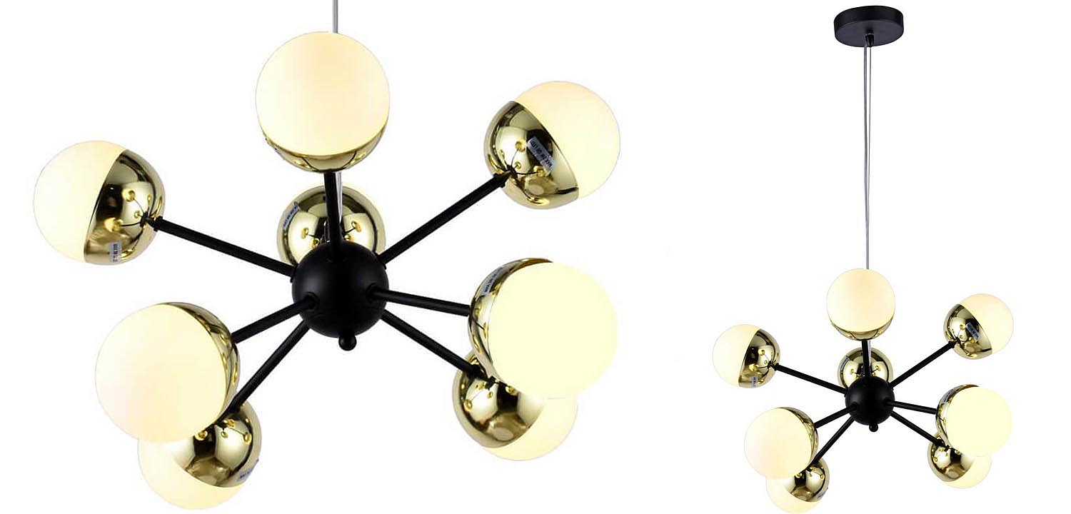 Люстра Sputnik White and Gold Globe Chandelier 8 Люстра Sputnik White and Gold Globe Chandelier 8 - Loft-Concept в Кирове