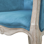 Кресло низкое в стиле прованс Louis French Armchair blue velour варинант исполнения - 4 | Loft Concept в Кирове