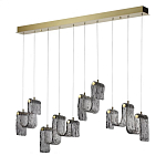 Подвесной светильник линейный с плафонами волнистой формы из фактурного стекла Big Wave варинант исполнения - 1 | Loft Concept в Кирове