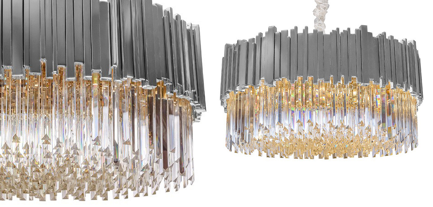 Круглая многоярусная люстра Luxxu Modern Cascade Chandelier Silver Metal Glass 100 Круглая многоярусная люстра Luxxu Modern Cascade Chandelier Silver Metal Glass 100 - Loft-Concept в Кирове