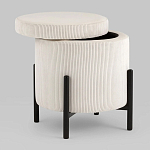 Молочный пуф на черных ножках SANJAY варинант исполнения - 2 | Loft Concept в Кирове
