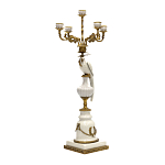 Подсвечник белый Попугай из фарфора с бронзовыми элементами Eden Garden варинант исполнения - 1 | Loft Concept в Кирове