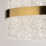 Люстра круглая золотого цвета с прозрачными рельефными стеклянными вставками Textured Glass Chandelier варинант исполнения - 10 | Loft Concept в Кирове