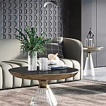 Дизайнерский журнальный стол на прозрачном основании Nofon варинант исполнения - 1 | Loft Concept в Кирове