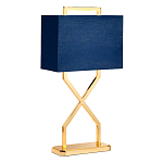 Настольная лампа с основанием из полированного золота и прямоугольным абажуром глубокого синего цвета Elstead Lighting варинант исполнения - 1 | Loft Concept в Кирове