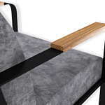 Кресло серый велюр с жесткими подлокотниками на полозьях Ashton варинант исполнения - 6 | Loft Concept в Кирове