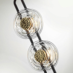 Торшер с 2-мя прозрачными стеклянными плафонами и золотистыми декоративными вставками Virelia варинант исполнения - 5 | Loft Concept в Кирове