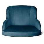 Стул с мягкой синей обивкой из велюра и подъемно-поворотным механизмом на белых колесиках Harper Blue and White варинант исполнения - 2 | Loft Concept в Кирове