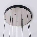 Люстра каскадная с 5-ю круглыми стеклянными плафонами дымчатого цвета и черными деталями Orbit Serenade варинант исполнения - 3 | Loft Concept в Кирове