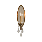 Бра с овальным зеркальным основанием с лампой в виде свечи и хрустальными подвесками Feiss варинант исполнения - 1 | Loft Concept в Кирове