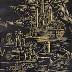 Обои ручная роспись Views of Italy Gold Outline варинант исполнения - 2 | Loft Concept в Кирове